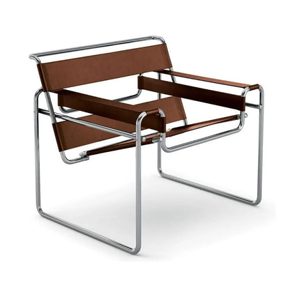 Vasily Chair - Leather Easy Chair with Armrest.