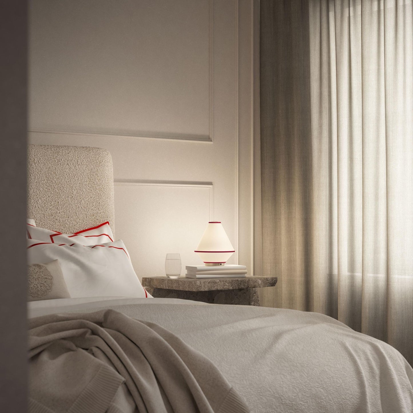 Edgeform Tafta Transportable Lamp Red/ Off-White