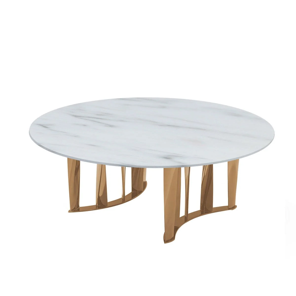 Boboli - Round Marble Top Coffee Table with Semicircle Base