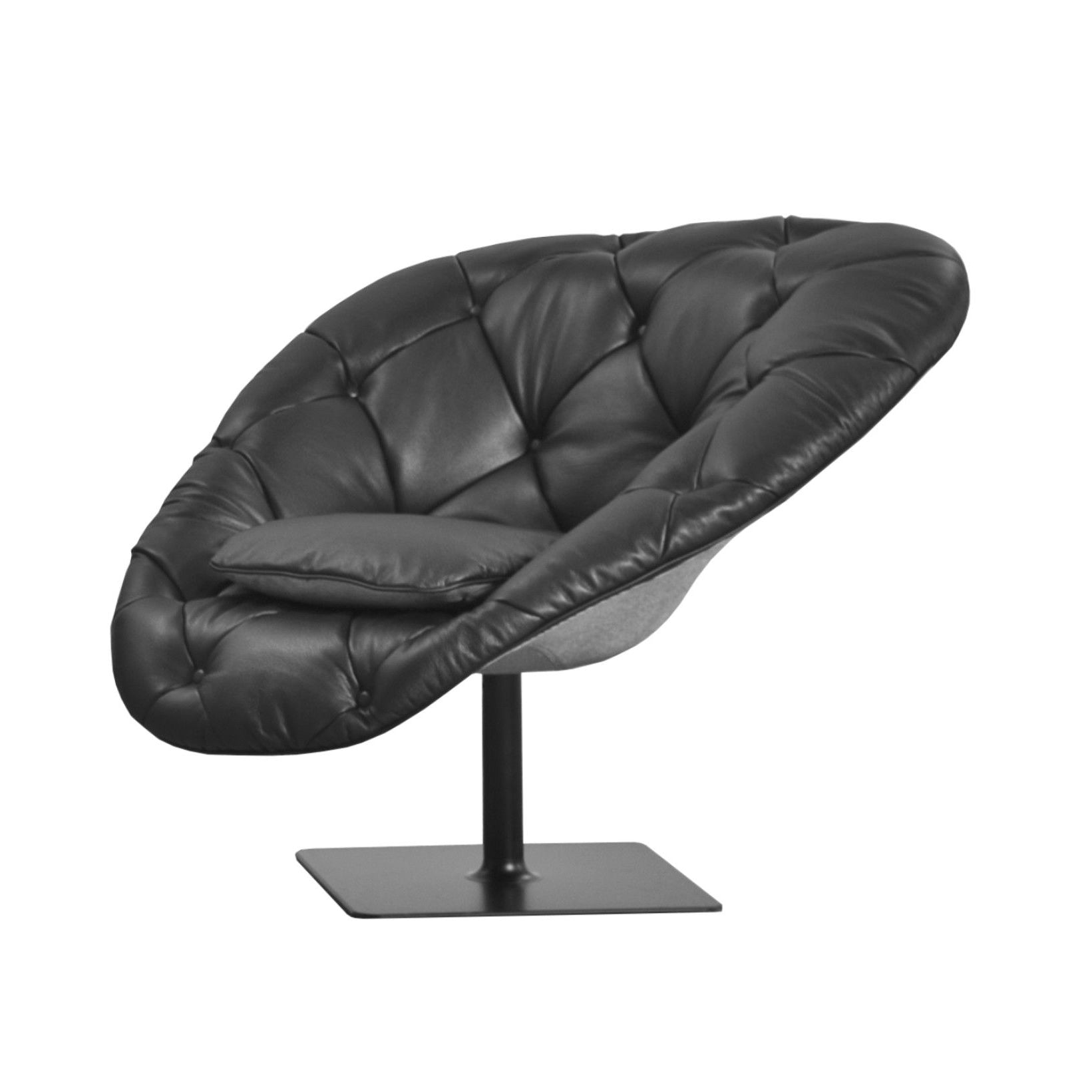 BOHEMIAN - Tufted swivel leather easy chair (Request Info).