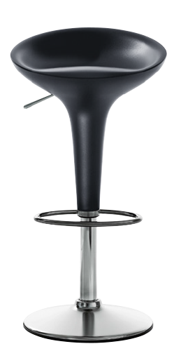 BOMBO - Swivel ABS stool with footrest.