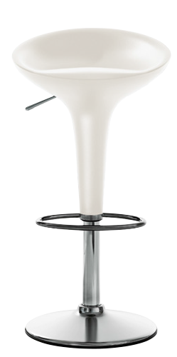 BOMBO - Swivel ABS stool with footrest.