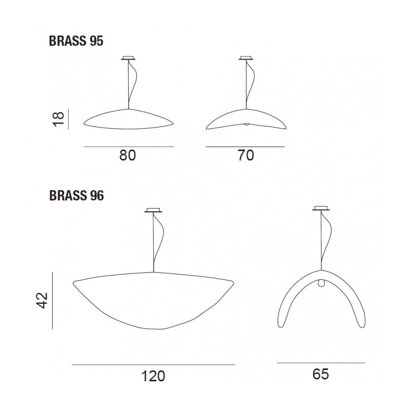 BRASS 95/96 - Brass pendant lamp.
