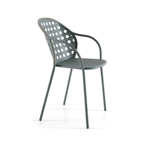BRISE 24 - Stainless steel garden chair with armrests.