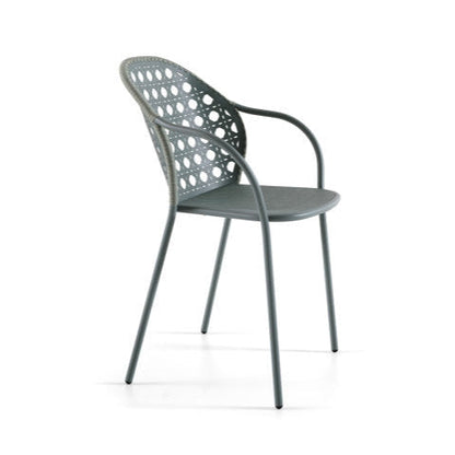 BRISE 24 - Stainless steel garden chair with armrests.