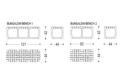 BUNGALOW - Solid wood and leather bench (Dimensions - L.121 x P.44 x H.42) (Request Info).