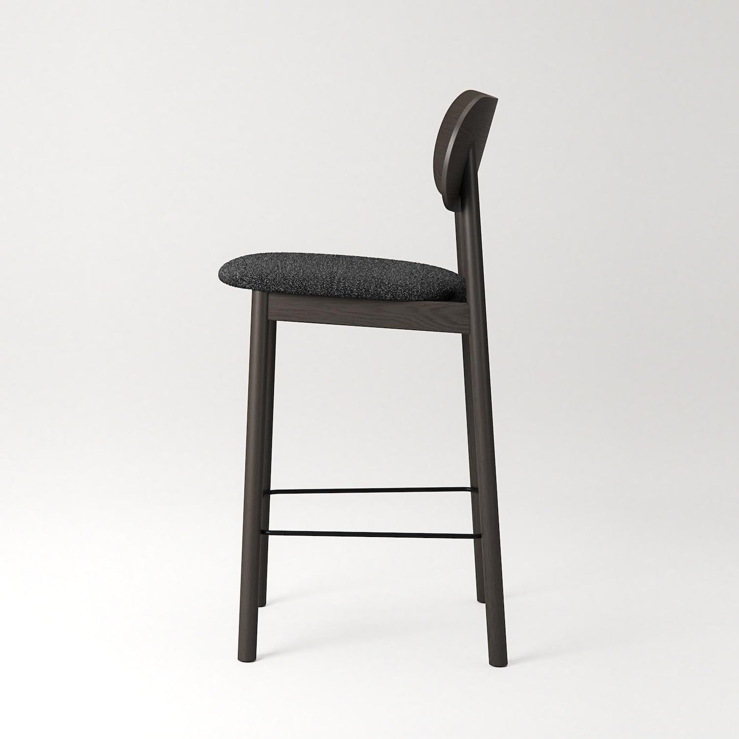 Decotique Elephant Bar Stool Dark Oak/Anthracite Bouclé