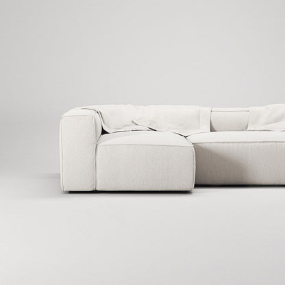 Decotique Grand 4-Seater Sofa Divan Open End With Footstool Left Steam/ White