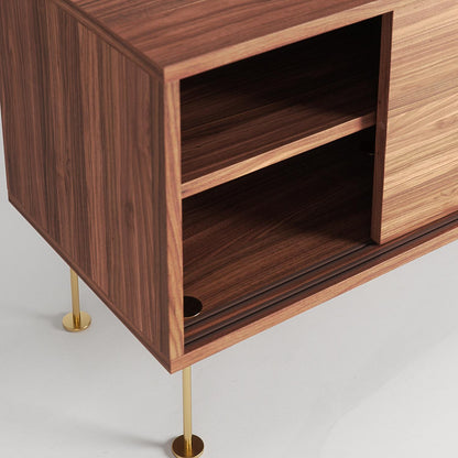 Decotique Vogue TV Bench with Legs 180 Walnut/Brass
