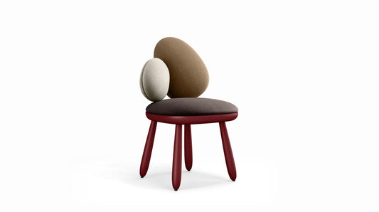 Cairn Chair by Roche Bobois #harmony 1 (brown) / Lacquer : Red