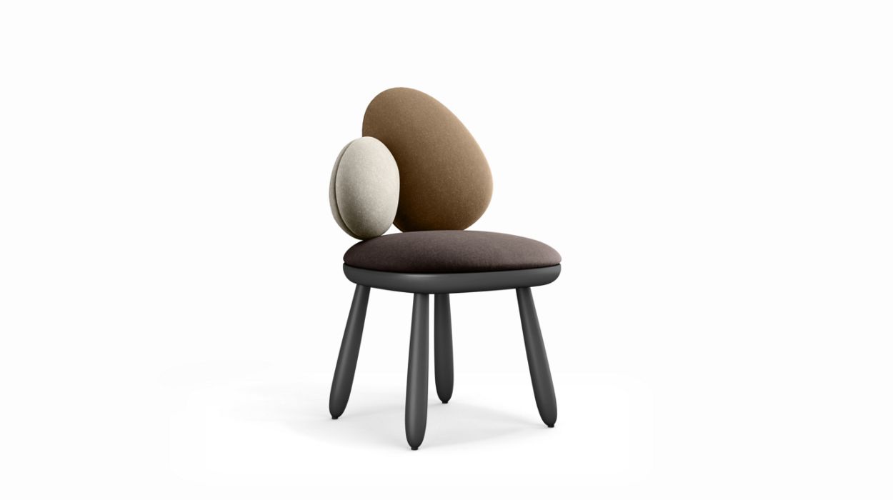 Cairn Chair by Roche Bobois #harmony 1 (brown) / Lacquer : Anthracite