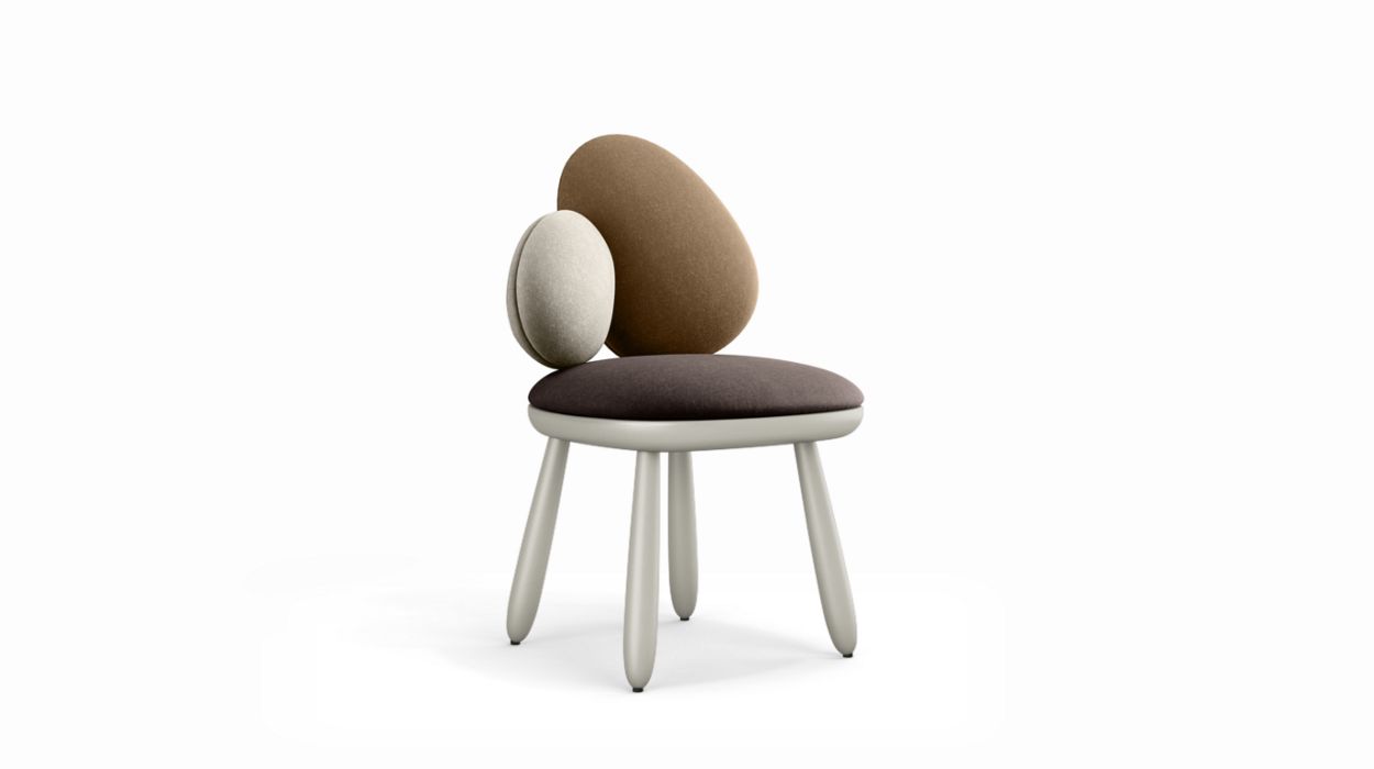 Cairn Chair by Roche Bobois #harmony 1 (brown) / Lacquer : Ecru