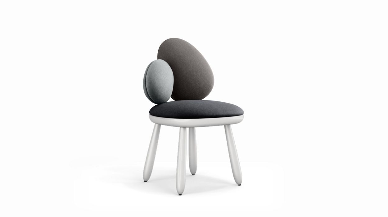 Cairn Chair by Roche Bobois #harmony 3 (grey) / Lacquer : White