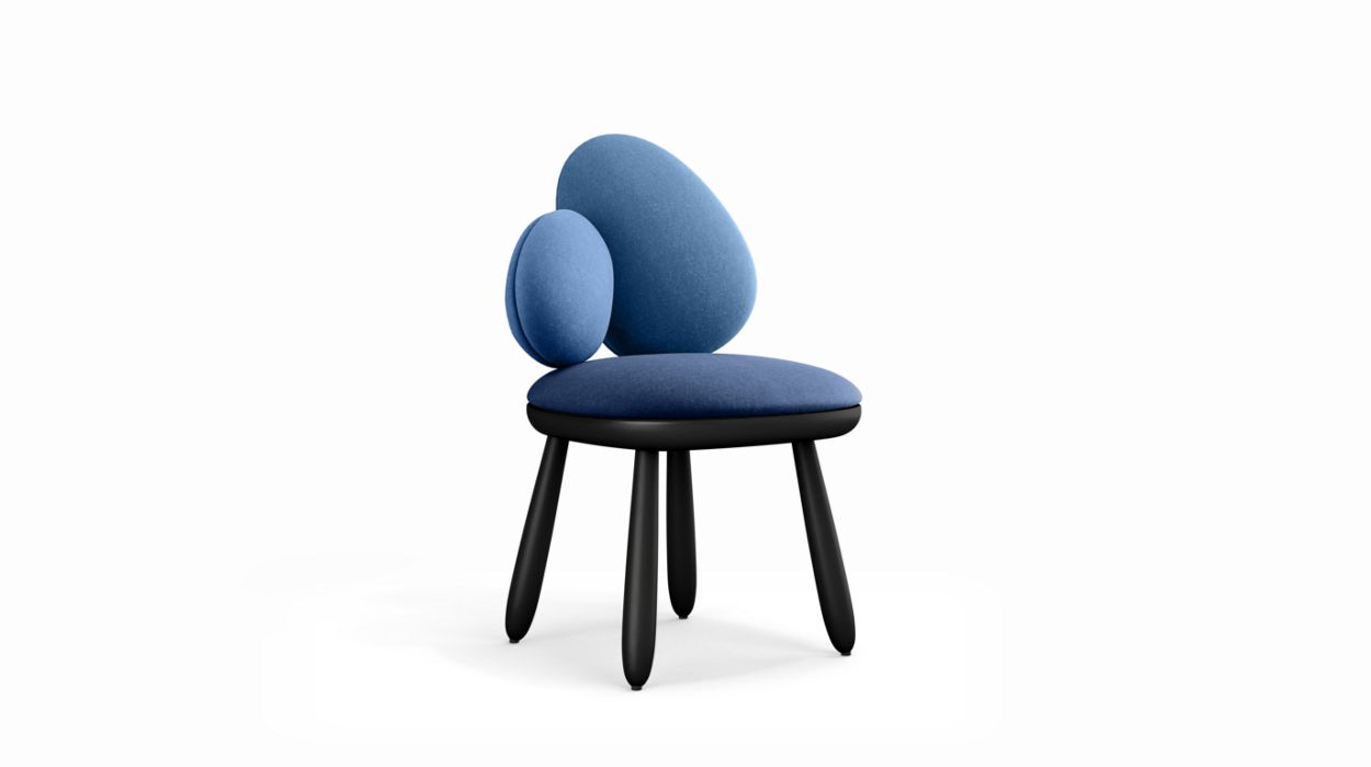 Cairn Chair by Roche Bobois #harmony 4 (blue) / Lacquer : Black