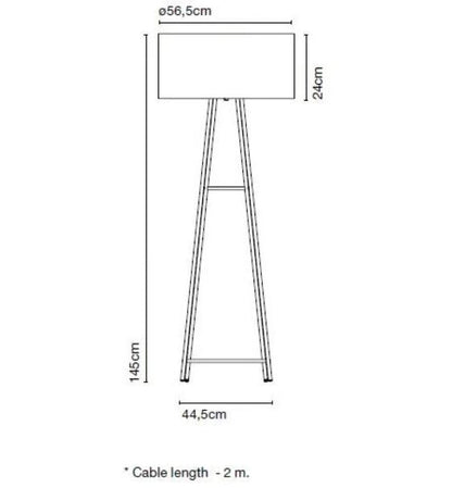 CALA METAL P145 - Iron floor lamp with PET shade (Request Info).