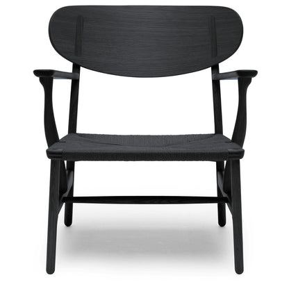 CH22 | Lounge Chair by Carl Hansen & Søn #Oak/Painted Black (CHS)/Black Paper Cord