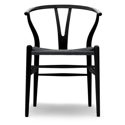 CH24 | WISHBONE CHAIR by Carl Hansen & Søn #ash/Painted Black (CHS)/Black Paper Cord