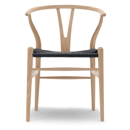 CH24 | WISHBONE CHAIR by Carl Hansen & Søn #oak/White Oiled/Black Paper Cord
