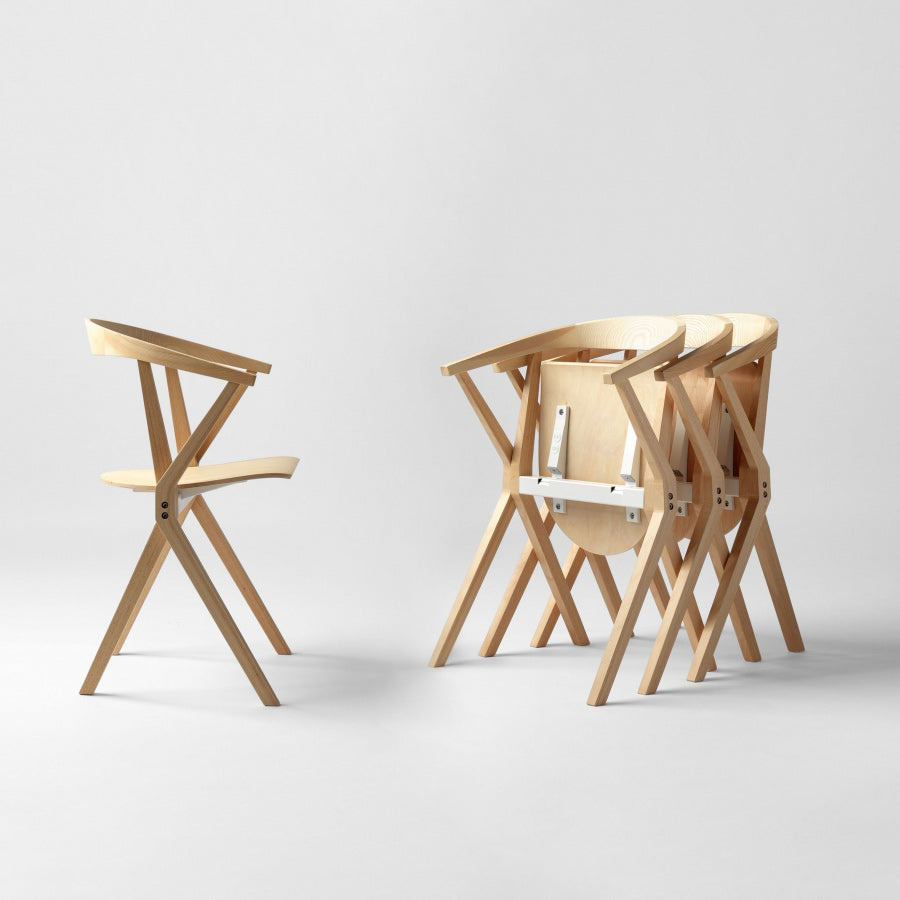 Chair B - Folding Wooden Chair With Armrests, Not Upholstered Seat by Bd Barcelona Design