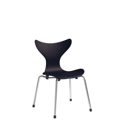 Lilje Children's Chair by Fritz Hansen #Chrome/890 Midnight Blue