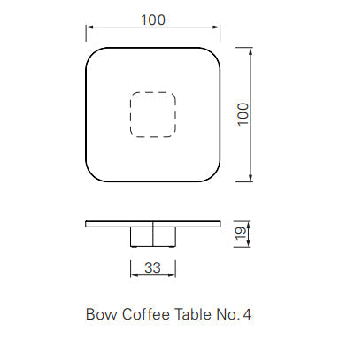 BOW COFFEE TABLE NO. 4 - Square brass coffee table.