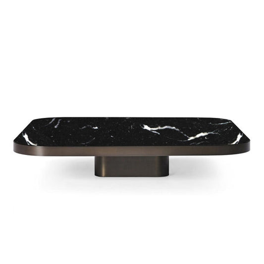 BOW COFFEE TABLE NO. 4 - Square brass coffee table.