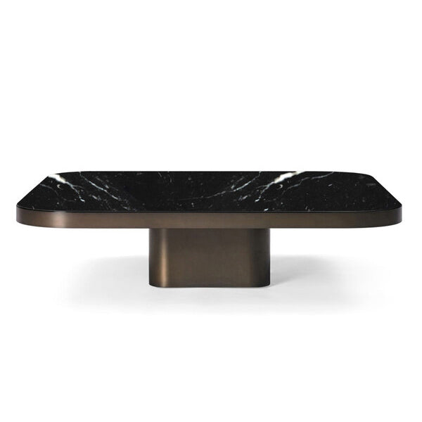 BOW COFFEE TABLE NO. 5 - Square brass coffee table.