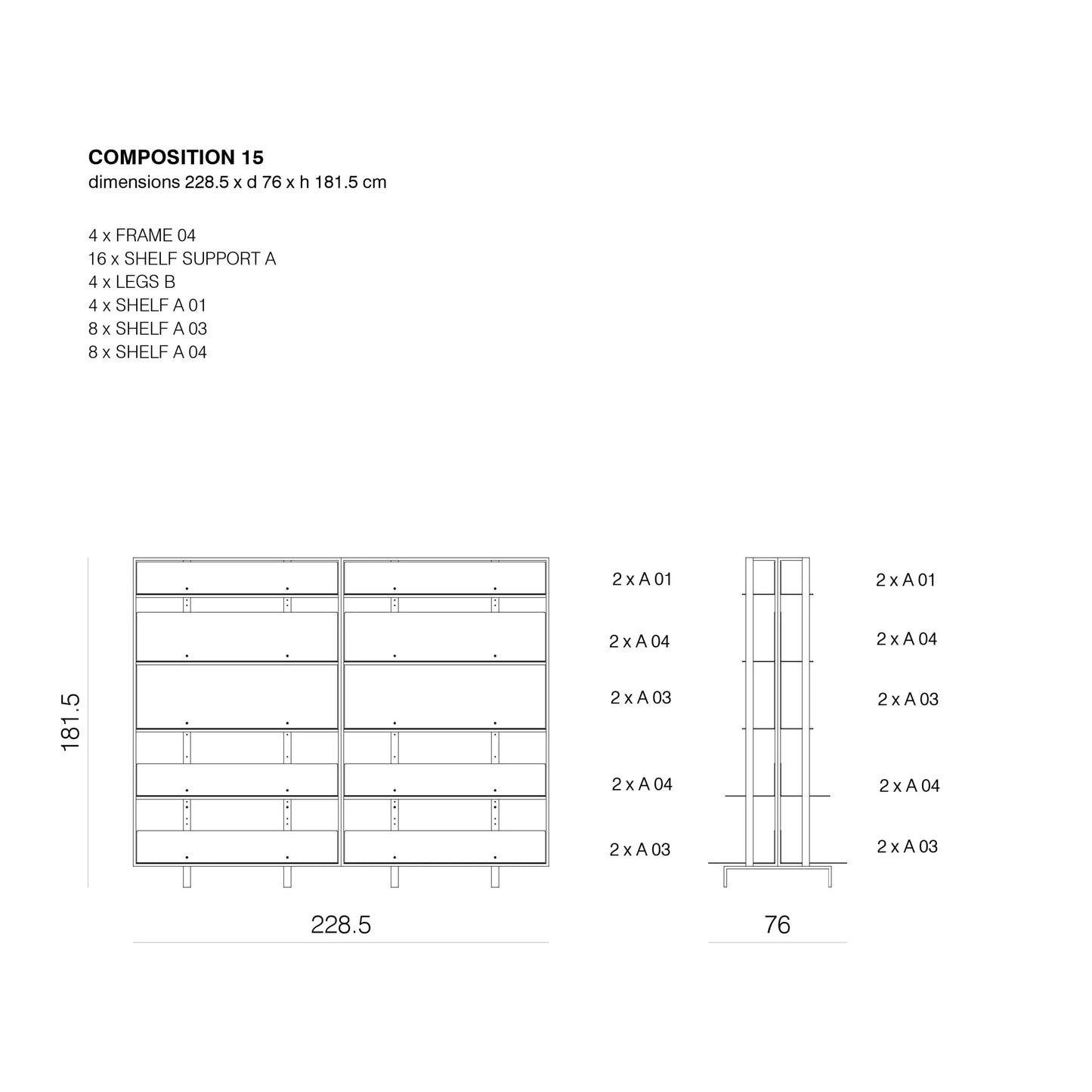 SHTEF - Freestanding aluminium bookcase (Request Info)