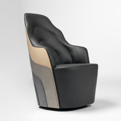 Couture - Upholstered Leather Armchair by Bd Barcelona Design #Degraded birch