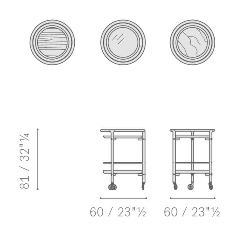 DUO - Wood and glass food trolley.