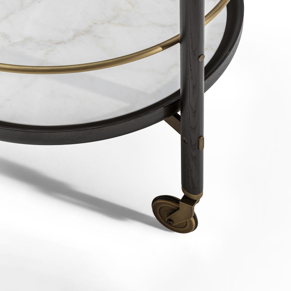 DUO - Wood and glass food trolley.