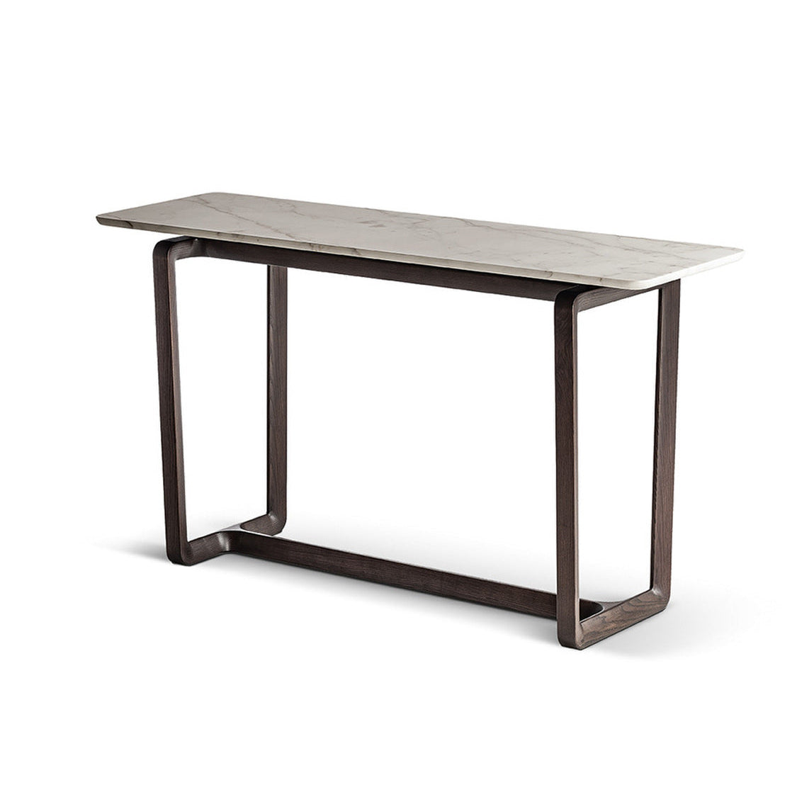 FIDELIO - Rectangular wooden and marble console table.