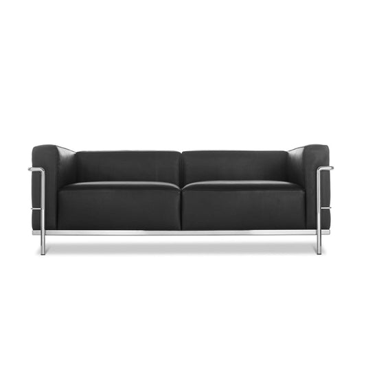 LC3 - 2-seater leather sofa.