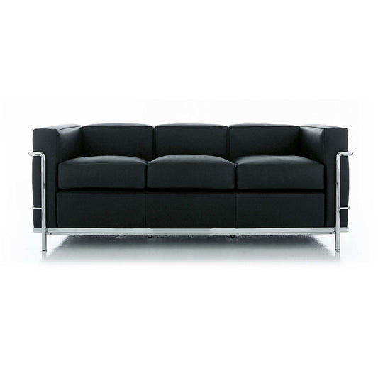 LC2 - 3-seater leather sofa.