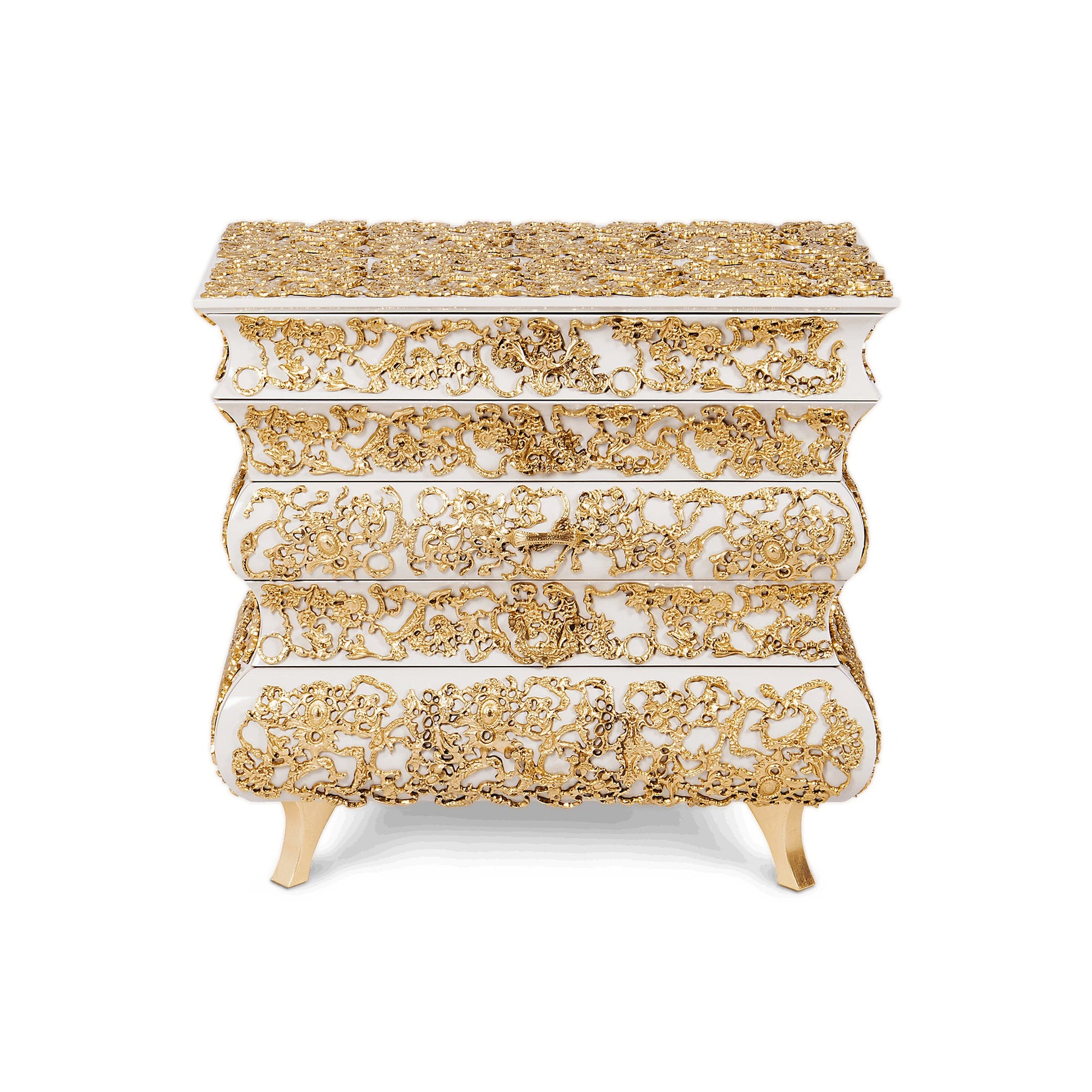 CROCHET - Wooden bedside table with drawers.
