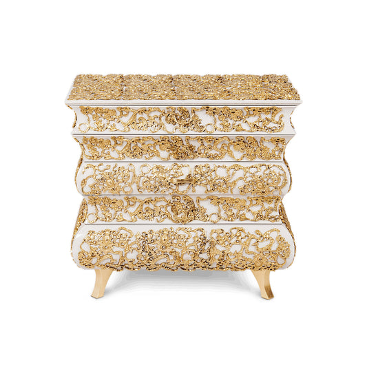 CROCHET - Wooden bedside table with drawers.