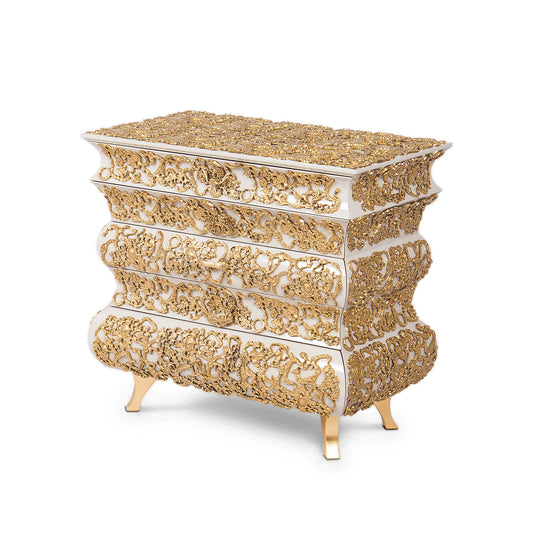 CROCHET - Wooden bedside table with drawers.