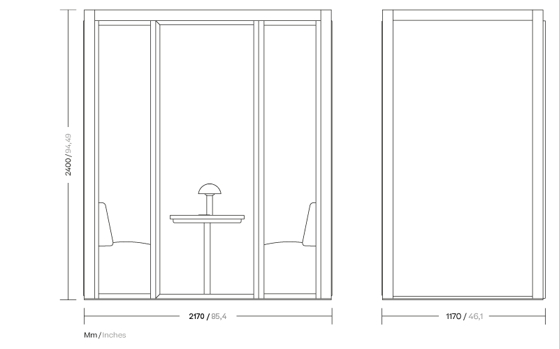 PHONE BOOTH L - Office booth with built-in lights (Request Info).