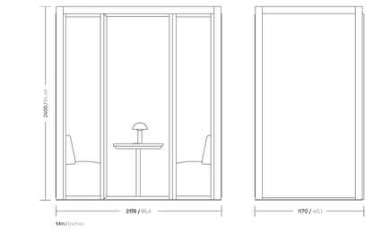 PHONE BOOTH L - Office booth with built-in lights (Request Info).