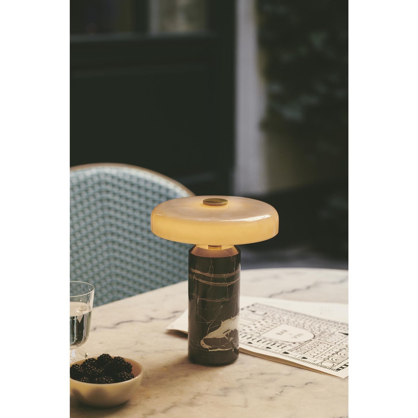 Design By Us Trip Portable Lamp Burgundy Marble/Glossy Opal