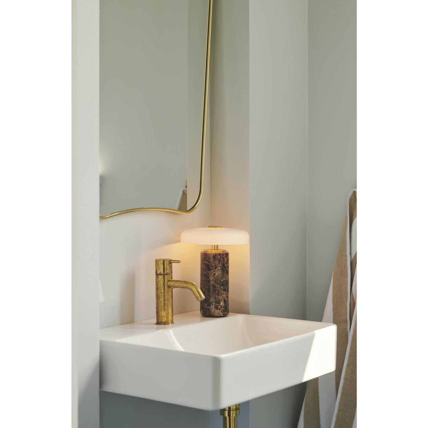 Design By Us Trip Portable Lamp Burgundy Marble/Glossy Opal