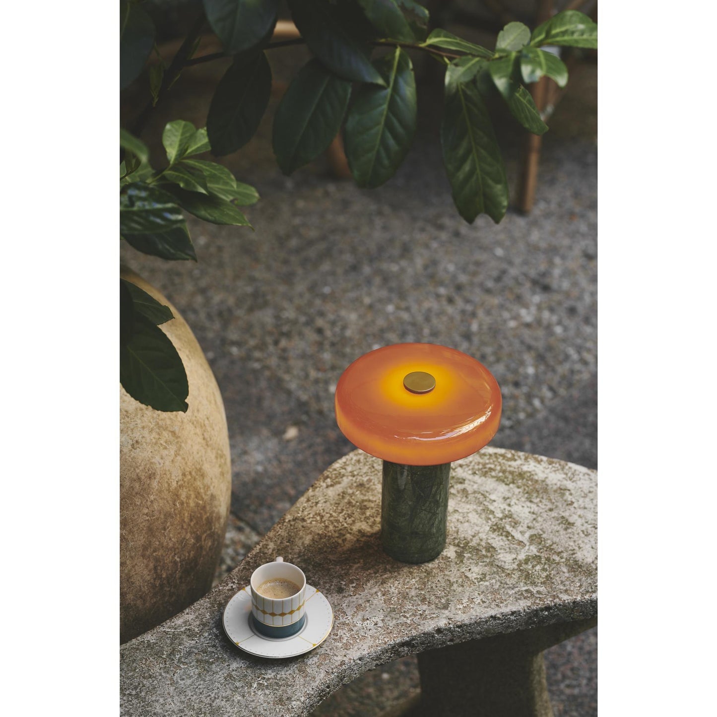 Design By Us Trip Portable Lamp Carrara Marble/Glossy Opal