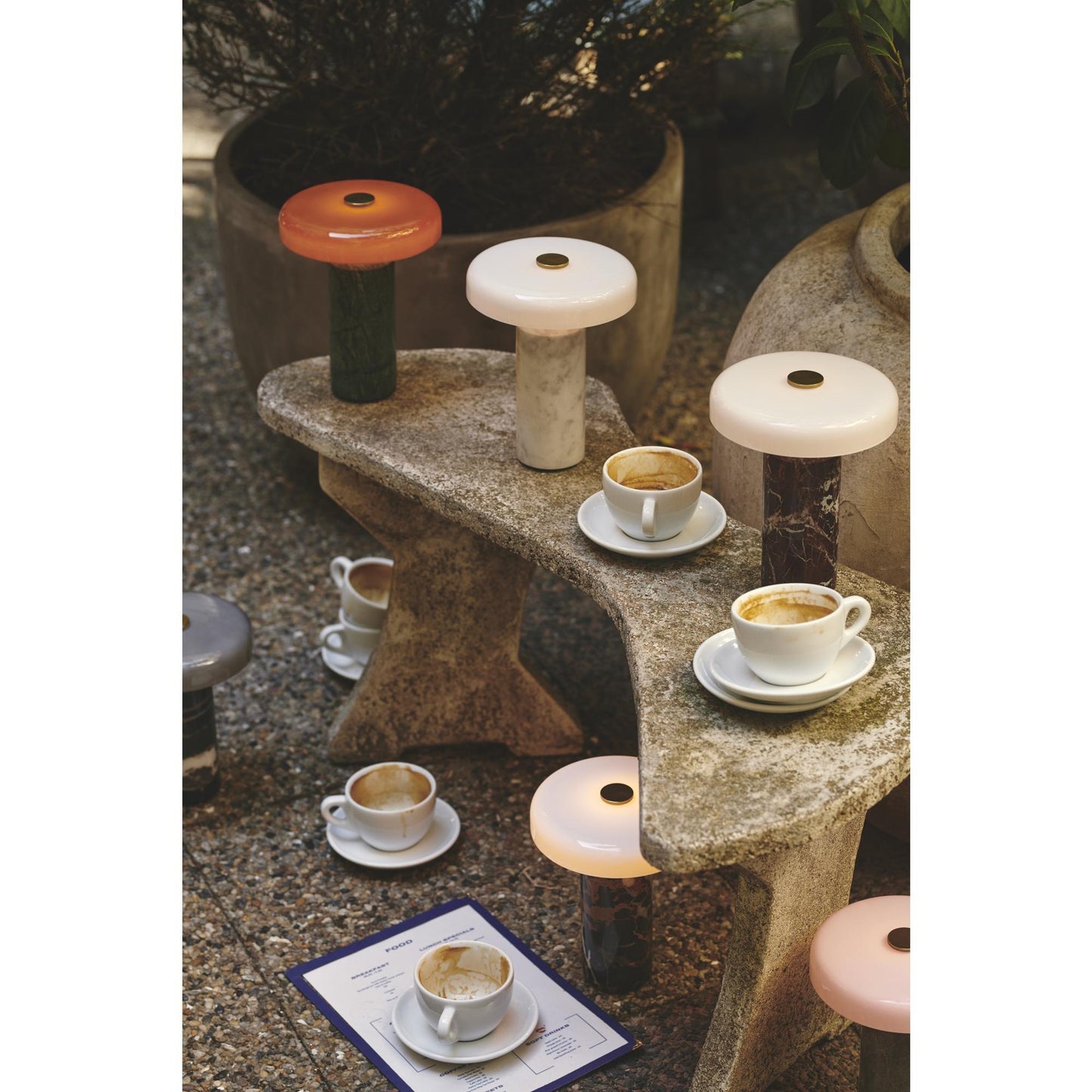 Design By Us Trip Portable Lamp Carrara Marble/Glossy Opal