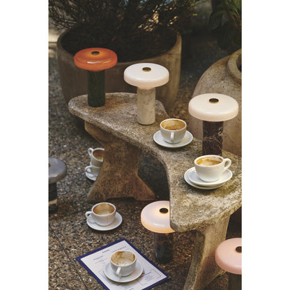 Design By Us Trip Portable Lamp Carrara Marble/Glossy Opal