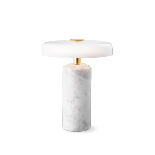 Design By Us Trip Portable Lamp Carrara Marble/Glossy Opal