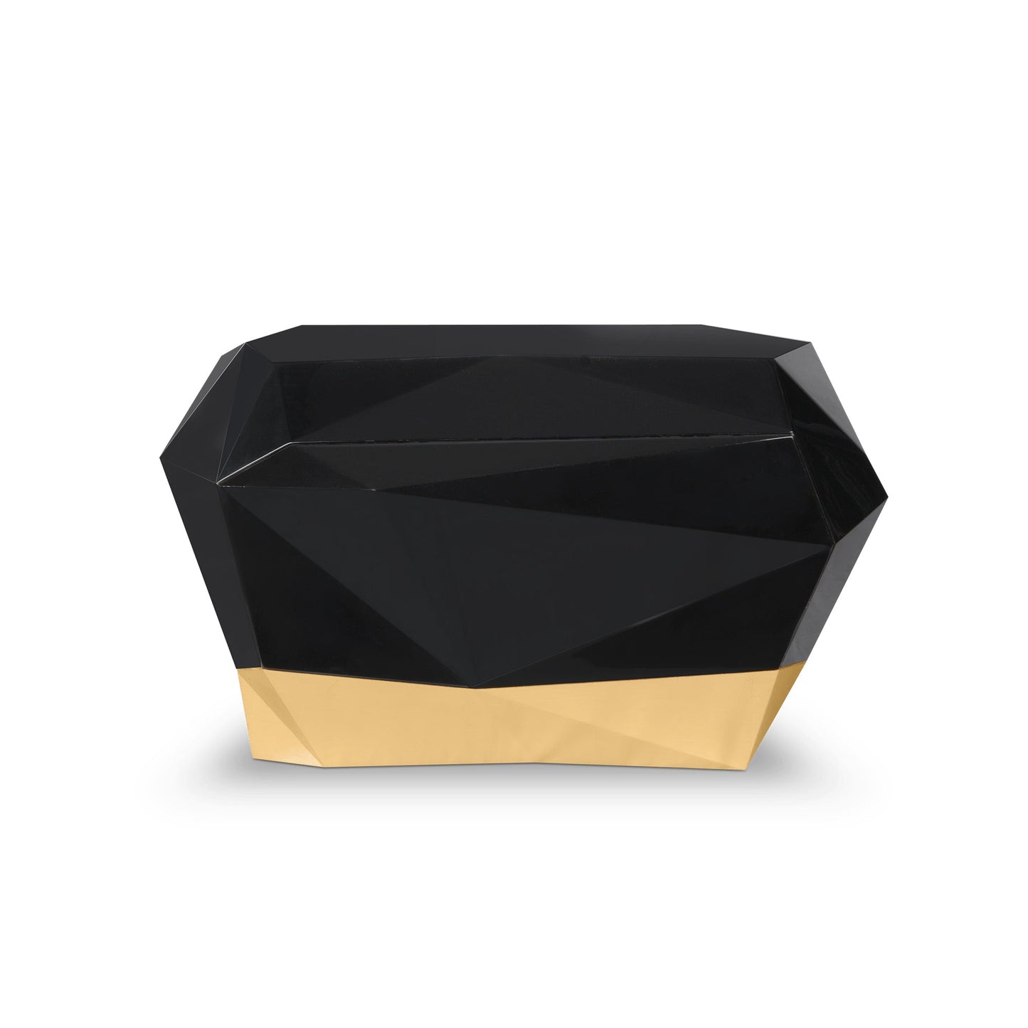 DIAMOND - Rounded wooden bedside table with drawers.