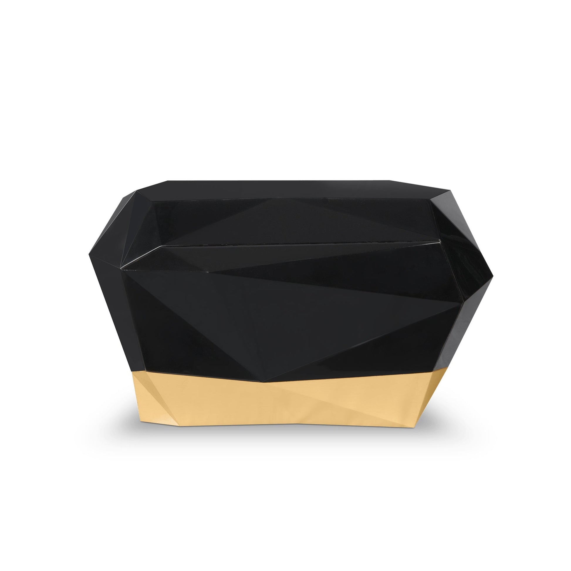 DIAMOND - Rounded wooden bedside table with drawers.