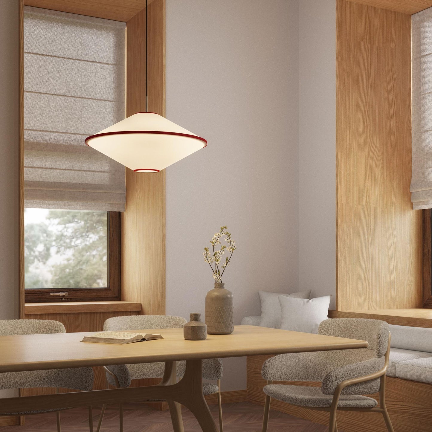 Edgeform Taft Pendant Ø52 Red/ Off-White