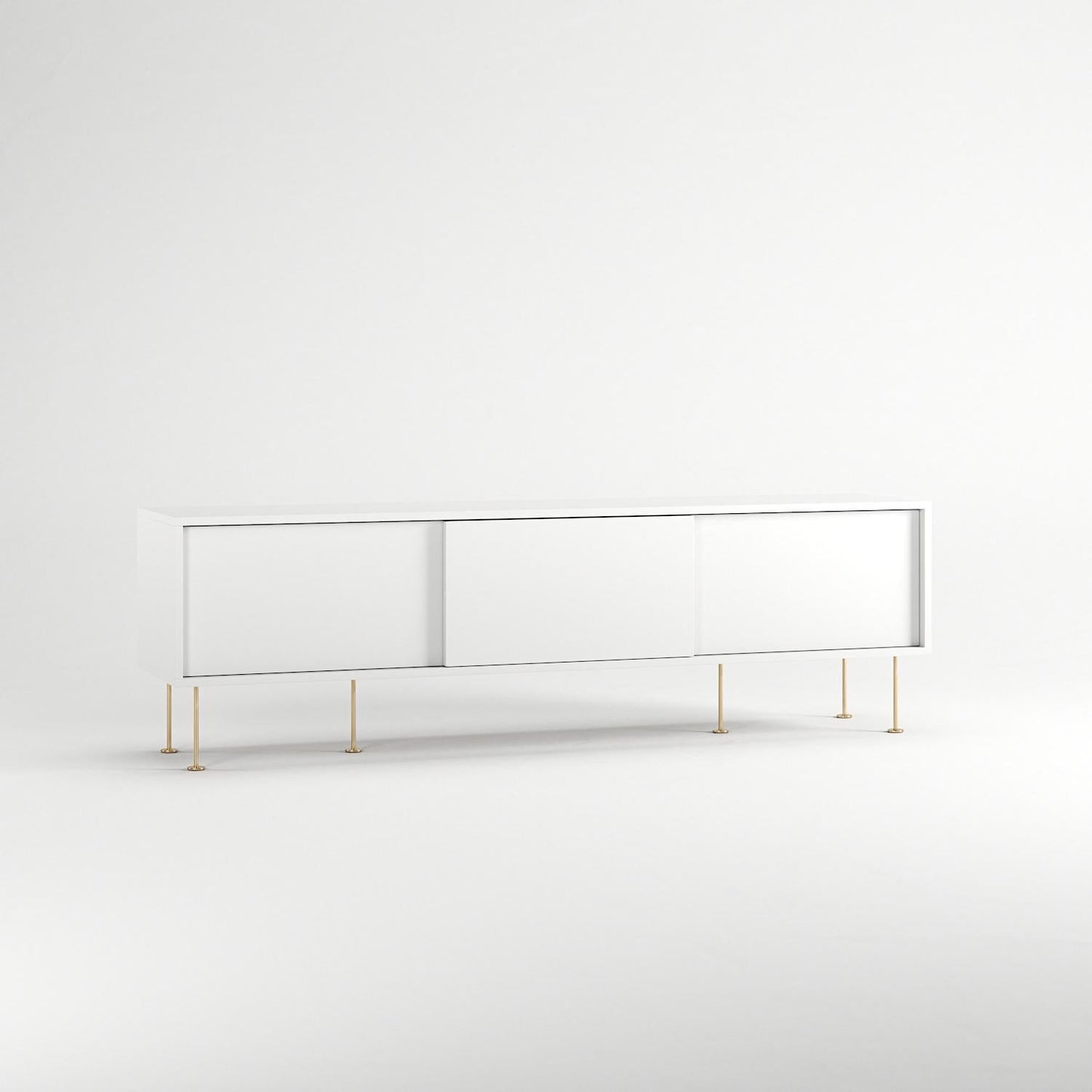 Decotique Vogue TV Bench with Legs 180 White/Brass