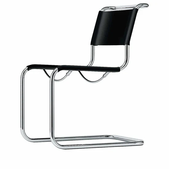 S 33 - Cantilever tanned leather chair.